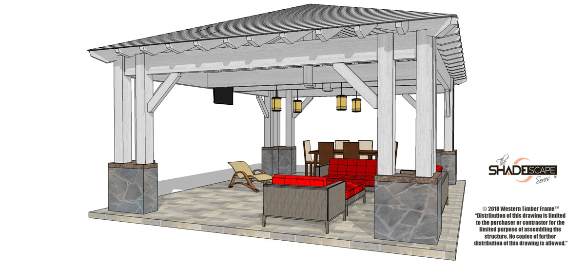 Fredricksen-20×24-hipped-pavilion hipped roof 12 post pavilion