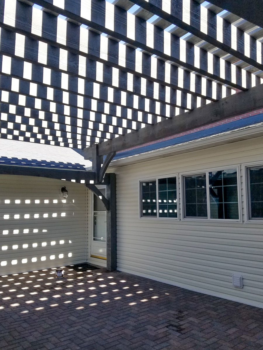 shade beneath pergola kit