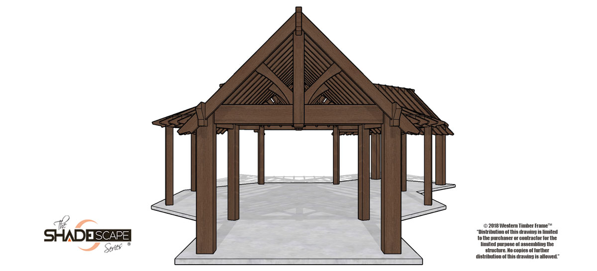 Gazebo with attached pavilions