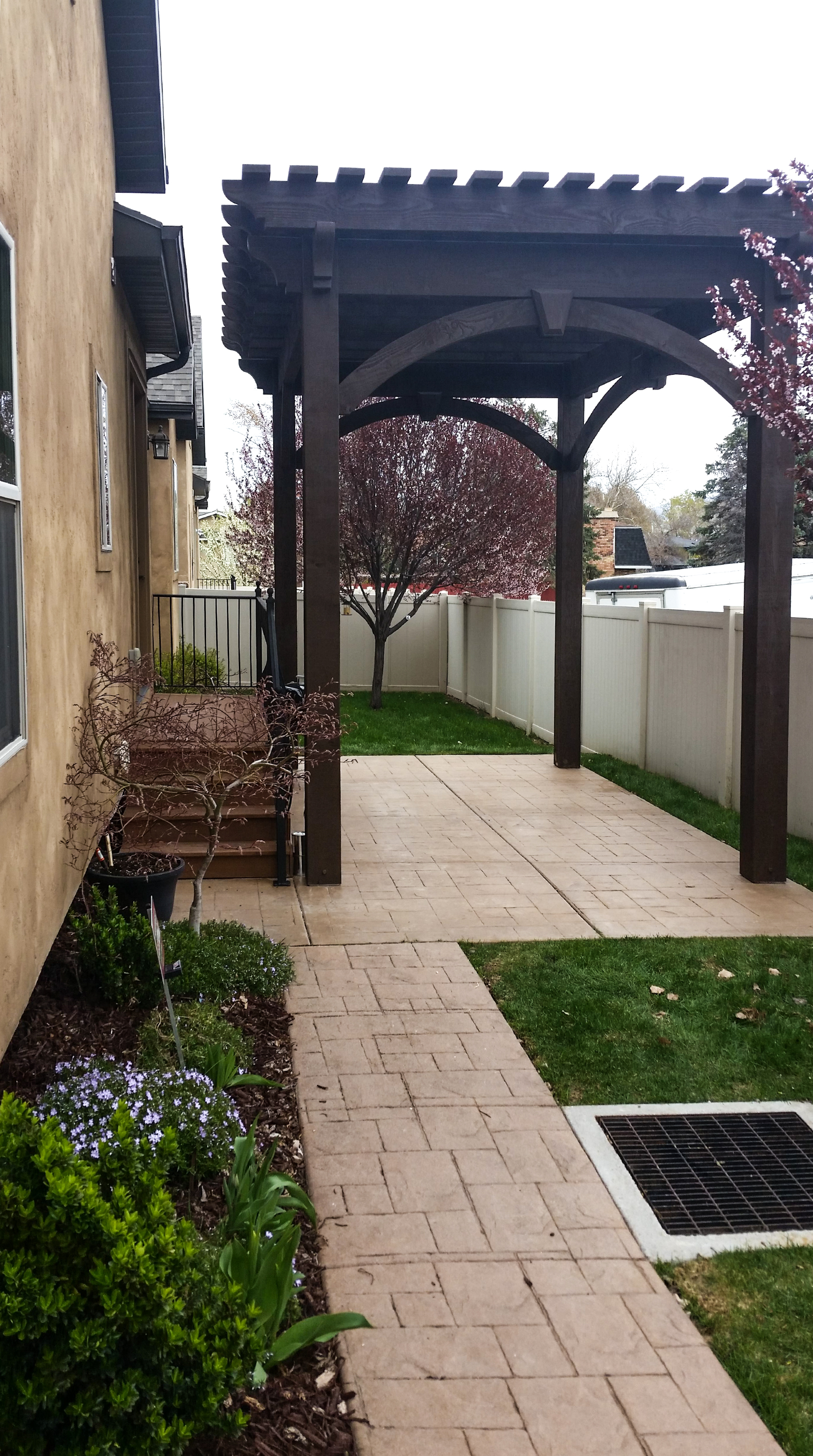 france-michelle-pergola- Timber frame arbor pergola