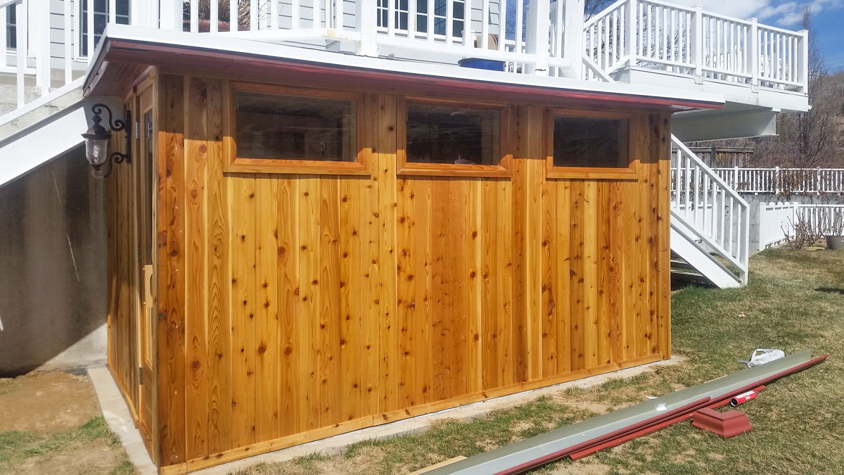 Cedar sunroom shed