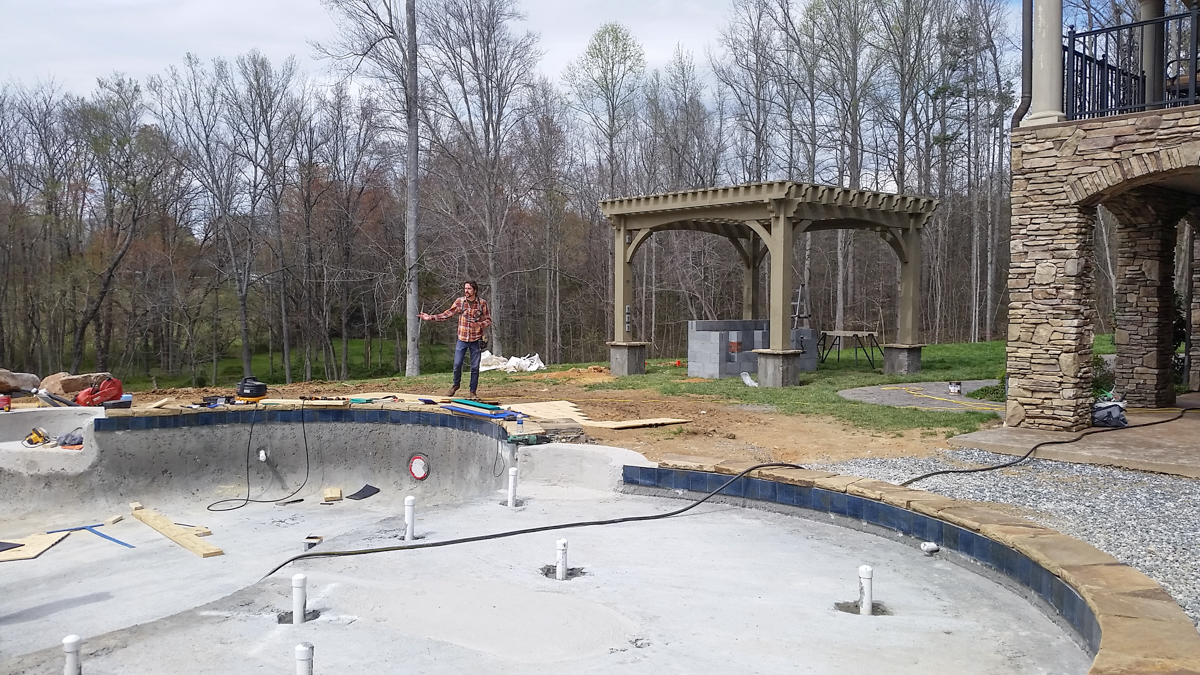 poolside pergola kit installed