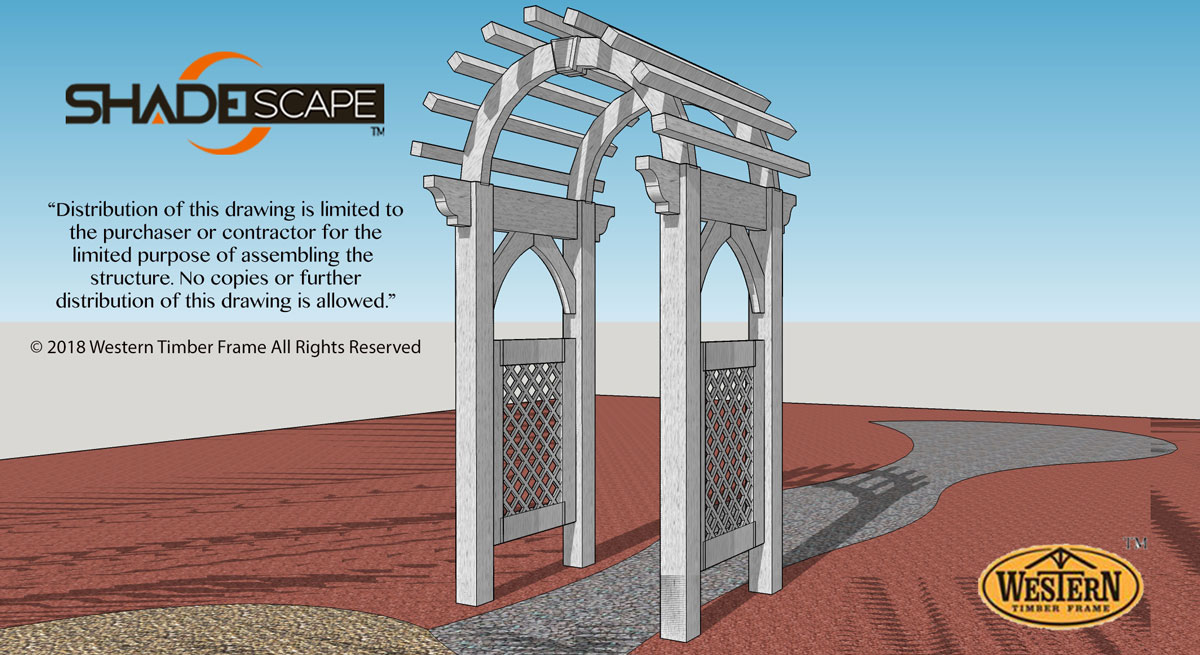 arched diy trellis plan with lattice walls