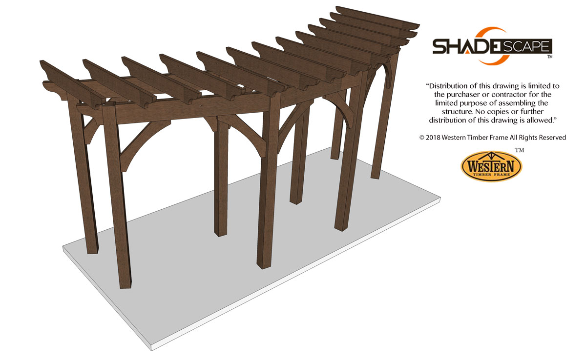 8 post garden structure curved trellis plan