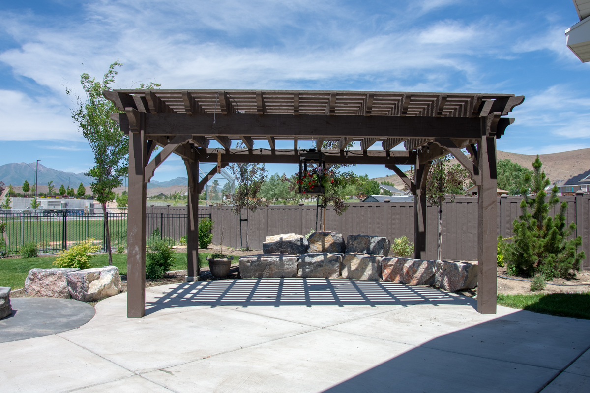 planter lantern pergola