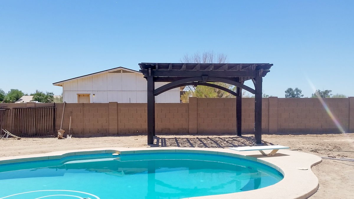 pergola by pool