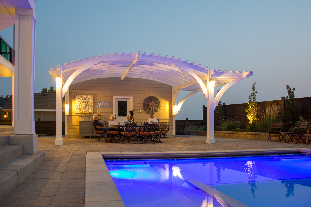 cantilever arch top pergola