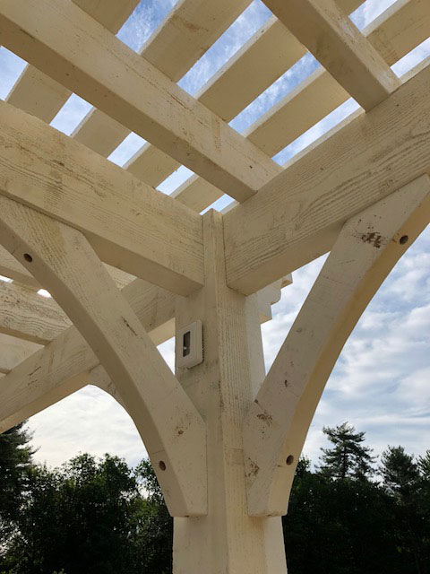 white-pergola-before-stain-touch-up