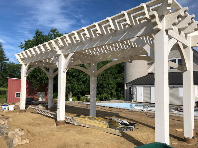 white-pergola-before-stain-touchup