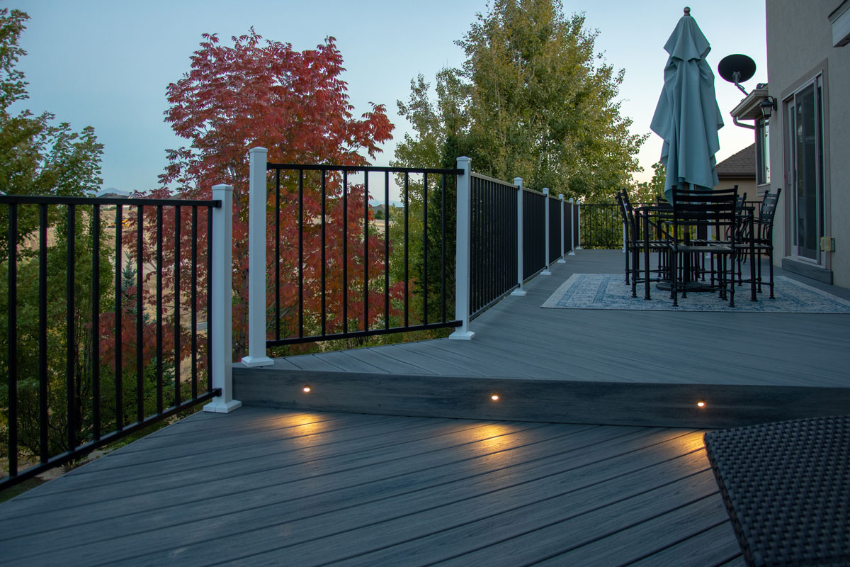 lighted high tech steps on upper deck