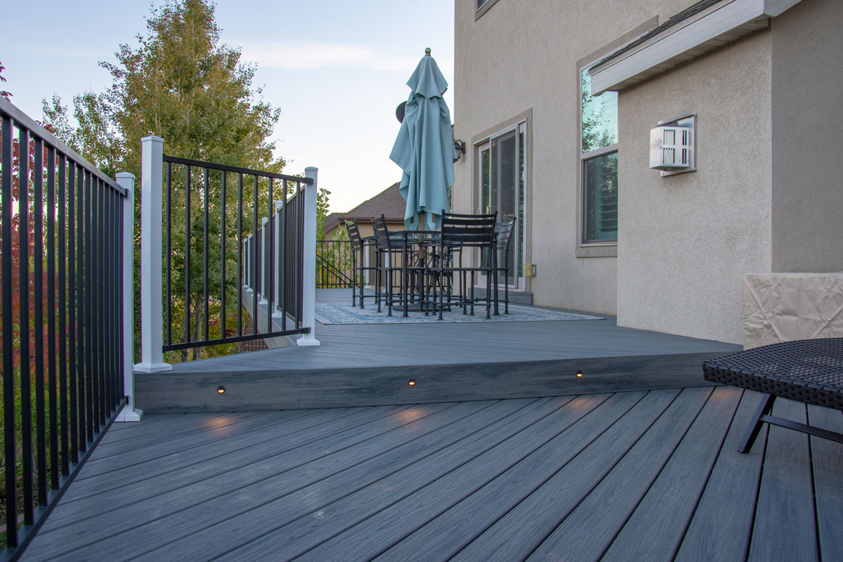 step-down deck with lights