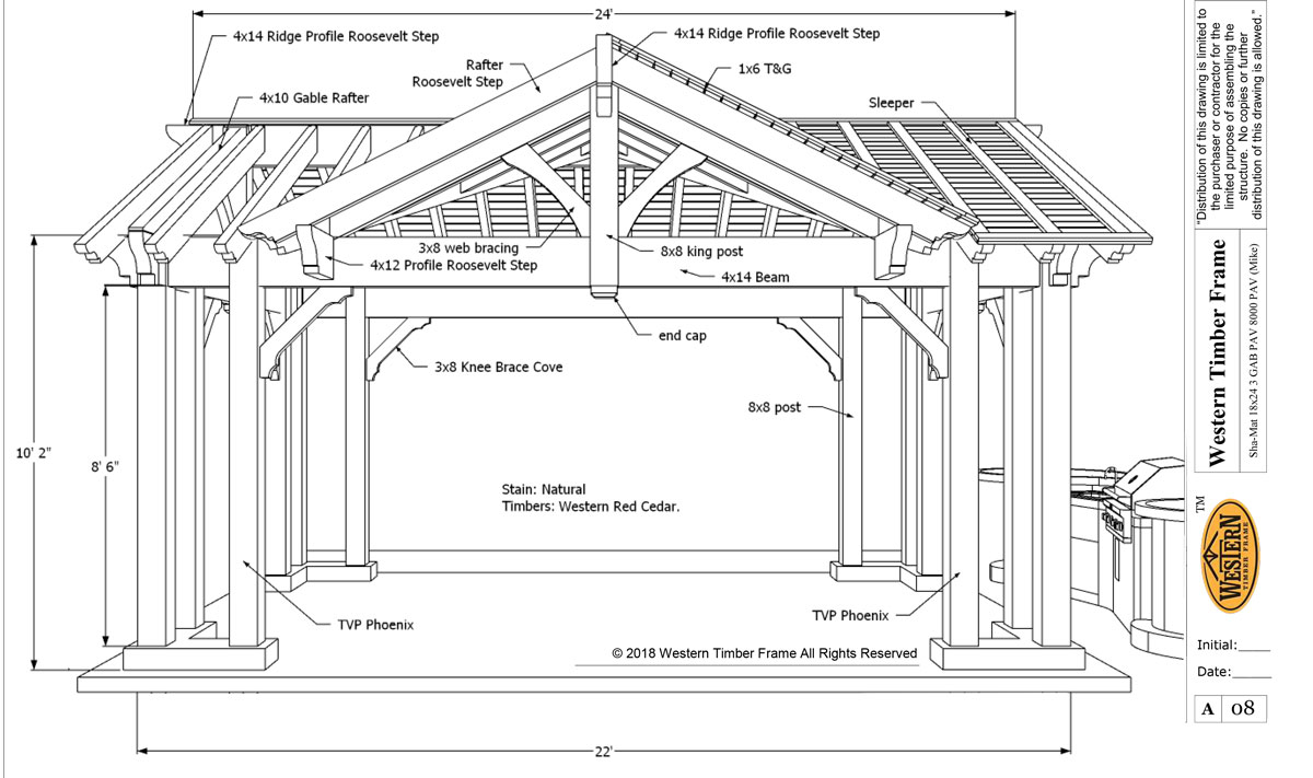 12 post 3 gable diy pavilion plan