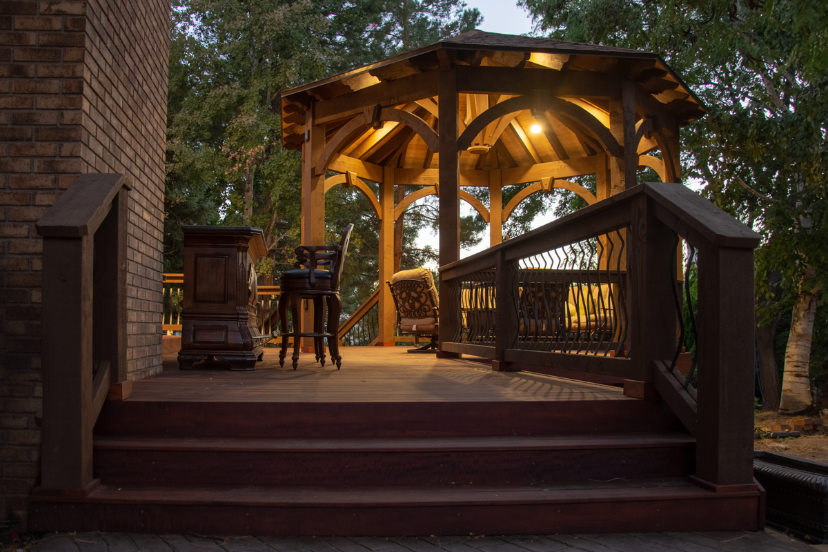 stairs deck gazebo