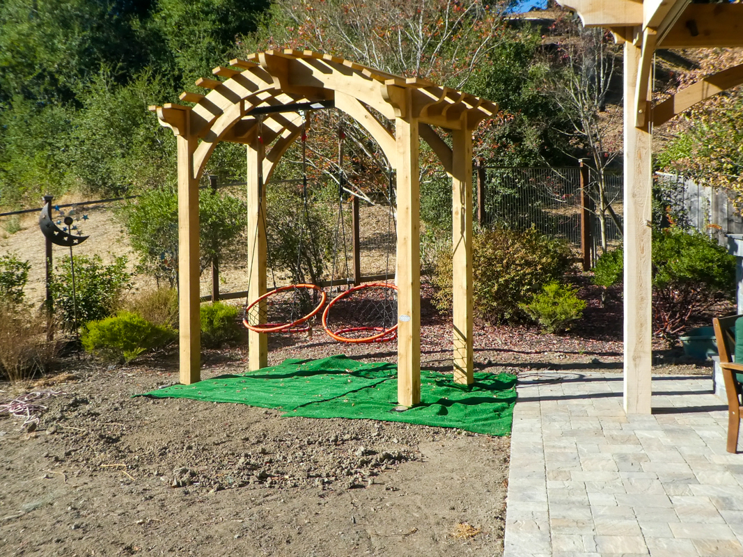 lenhart-cedar-pergola-pavilion-1020176 Arch top swing arbor