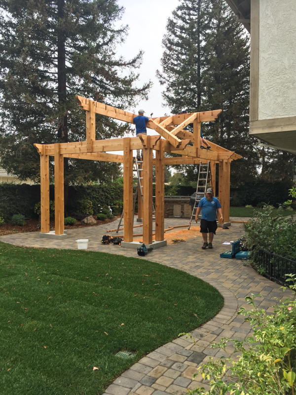 sharron-3 gable pavilion-5000 western red cedar 3 gabled 12 post pavilion