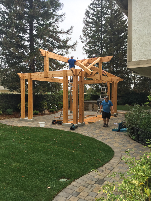 western red cedar 3 gabled 12 post pavilion