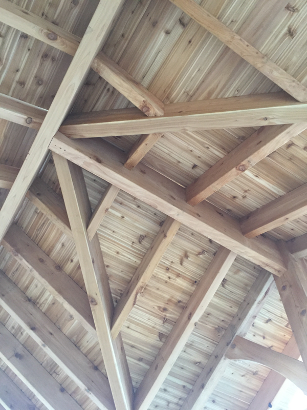 sharron-3 gable pavilion-5004 western red cedar 3 gabled 12 post pavilion