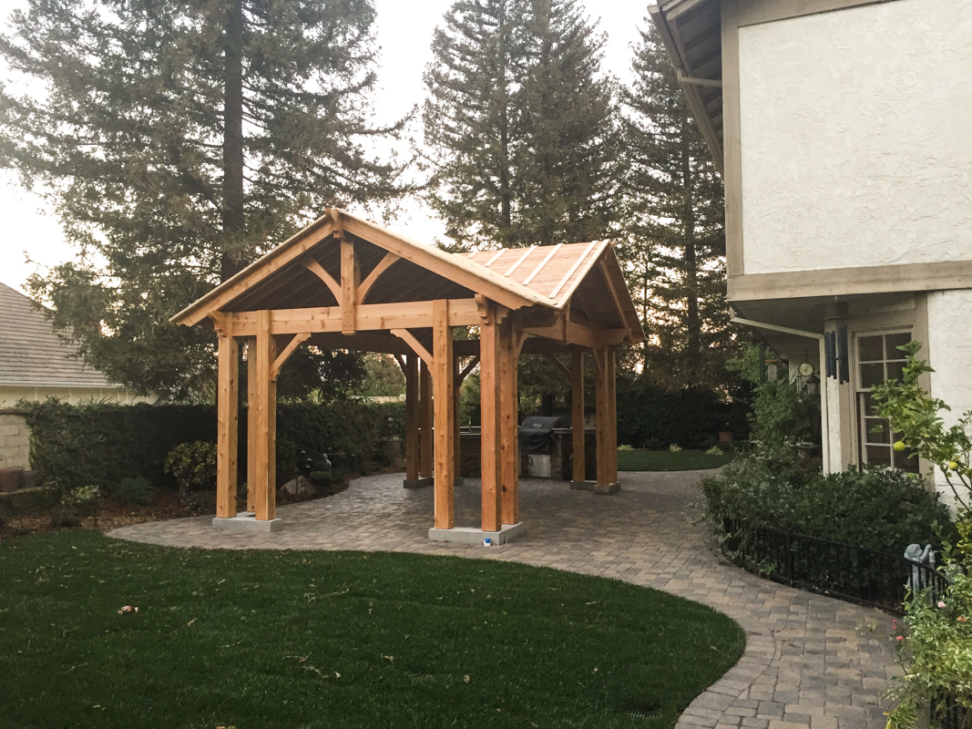 sharron-3 gable pavilion-5007 western red cedar 3 gabled 12 post pavilion