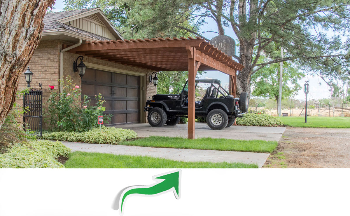 burningham-attached-carport-pergola-jeep completed carport plans
