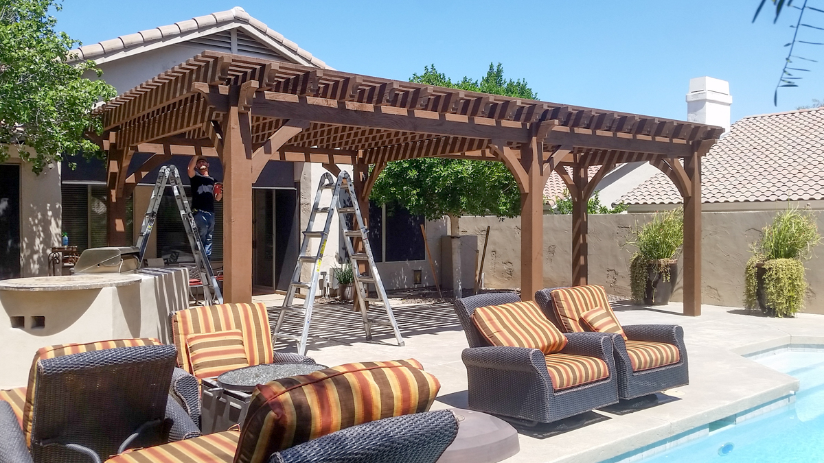 pergola poolside shade