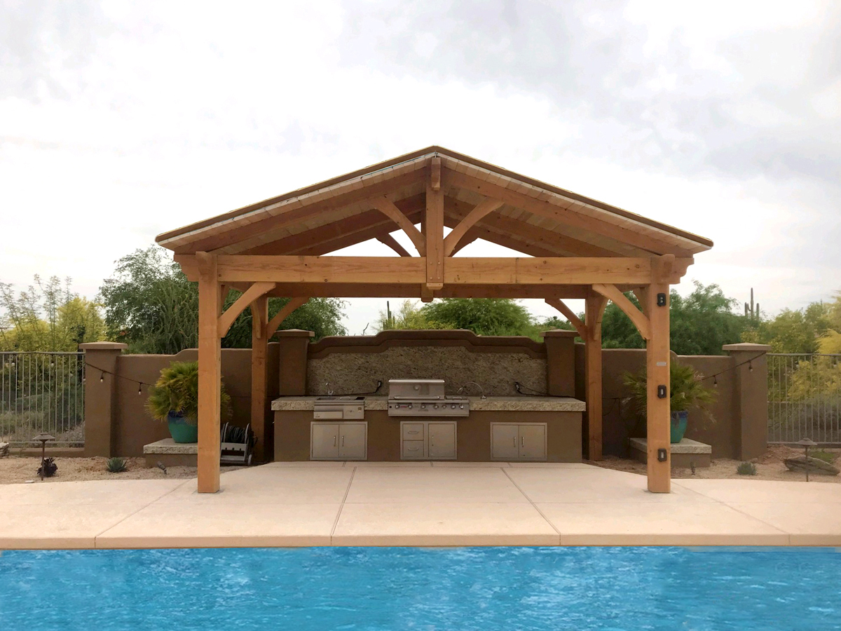 outdoor grill under gazebo