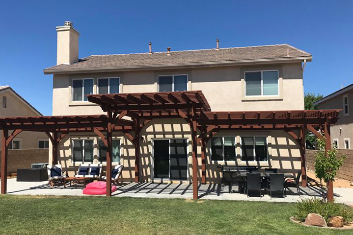 Tier step pergola installed