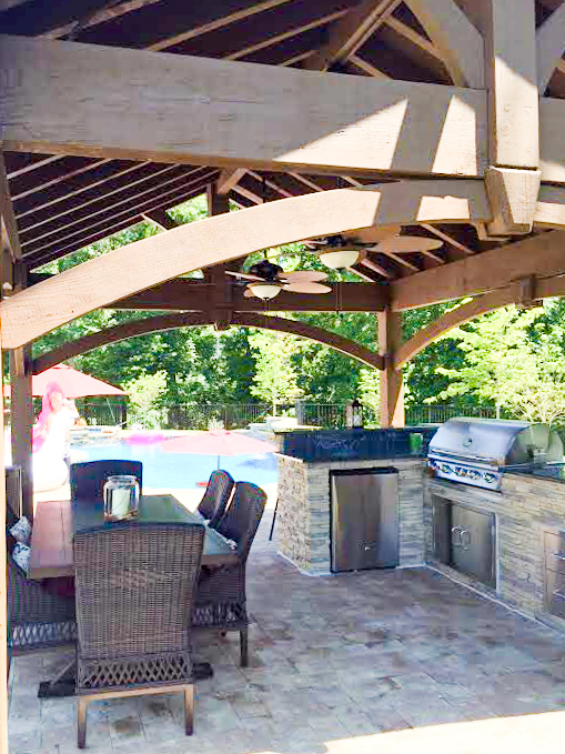 Dorenkamps-outdoor-kitchen-pavilion outdoor kitchen shadescape shelter