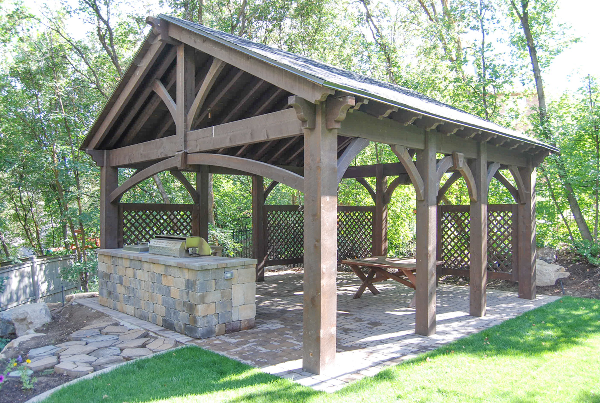 Outdoor kitchen pavilion outlet