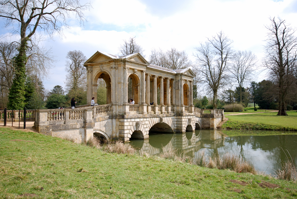 Palladian bridge at Stowe garden in England