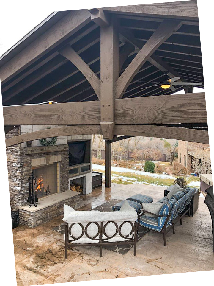 cabana outdoor fireplace pavilion