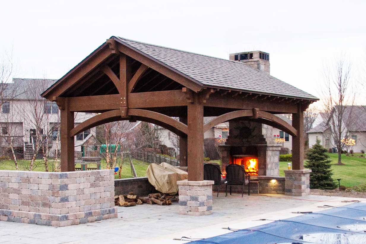 pavilion-fireplace-pool-shade fire pool pavilion
