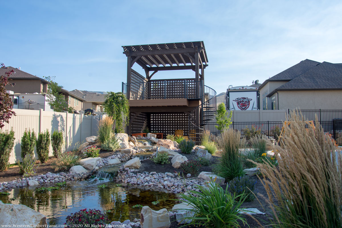 lessard-2story-pergola-kit 2 story double deck pergola