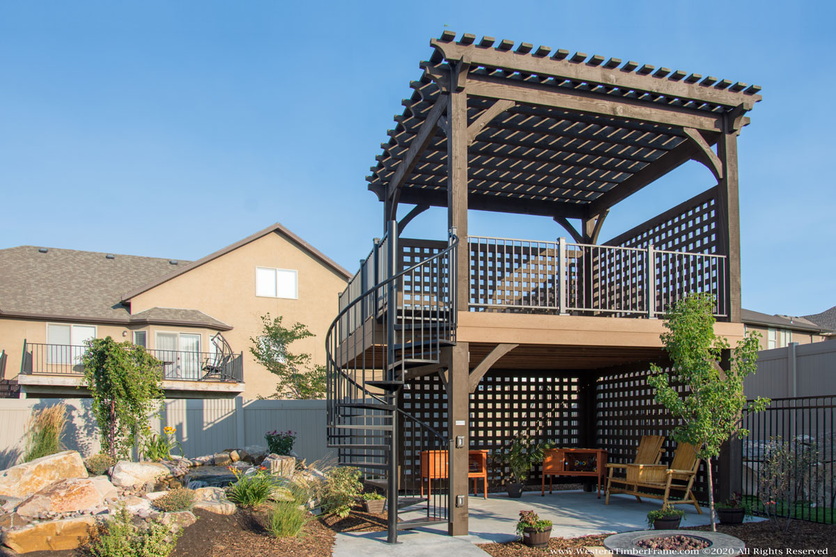 lessard-double-2-story-pergola 2 story pergola kit