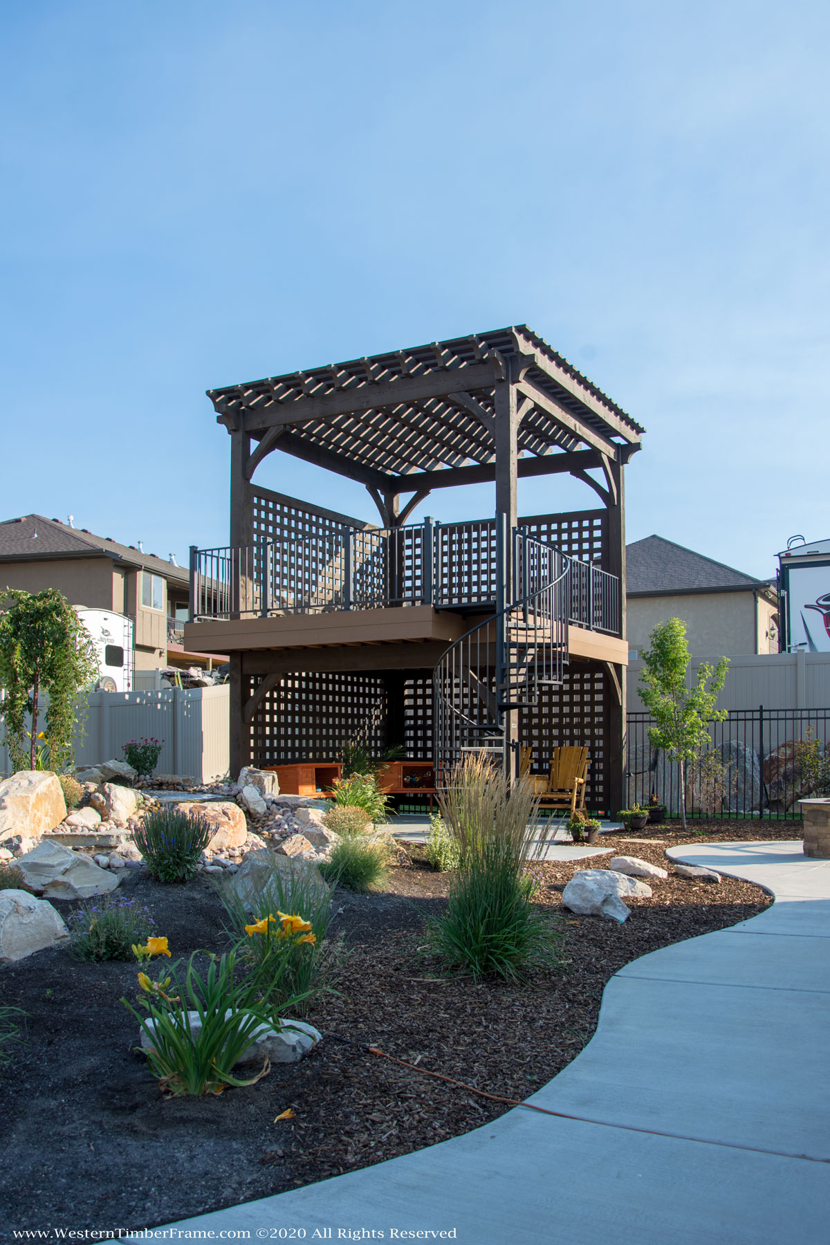 lessard-kitdouble-2storypergola- 2 story double deck pergola
