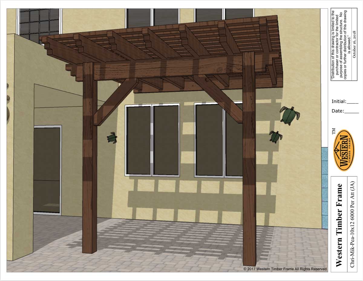 cantilevered attached diy pergola plan