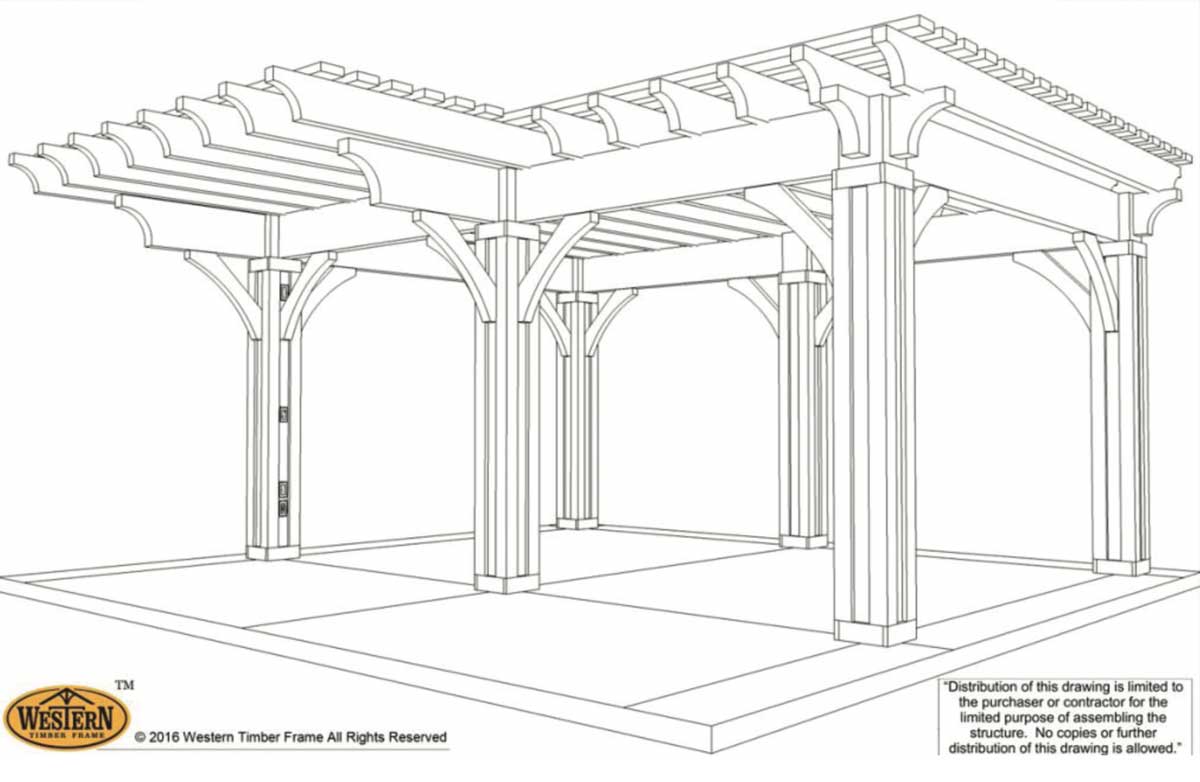 diy pergola plan with cantilevered roof design
