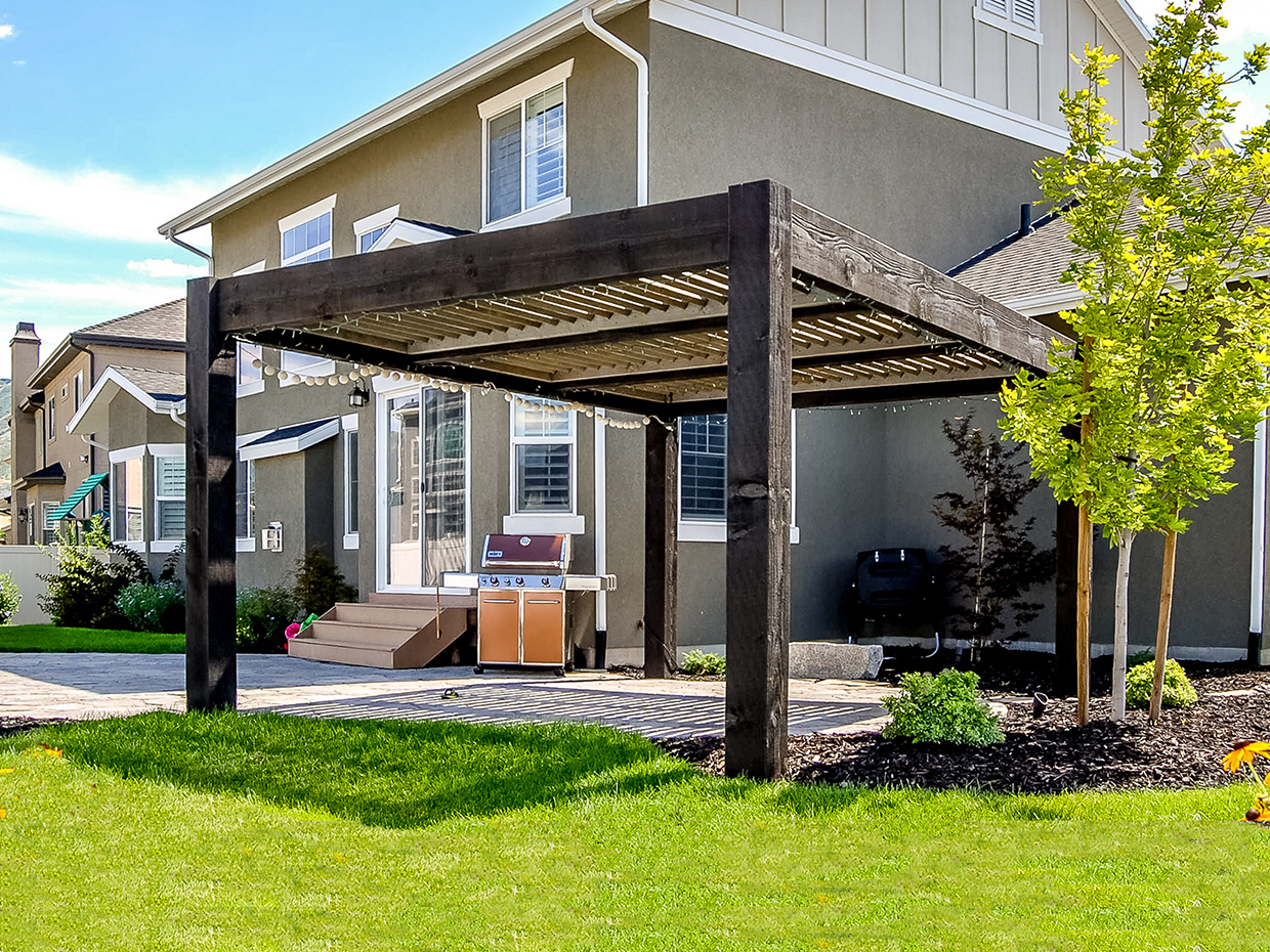 red wood pergola