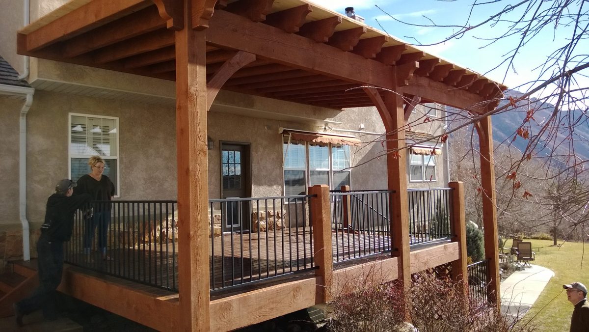 14x30 Attached Timber Frame Pergola Over A Timber Frame ...