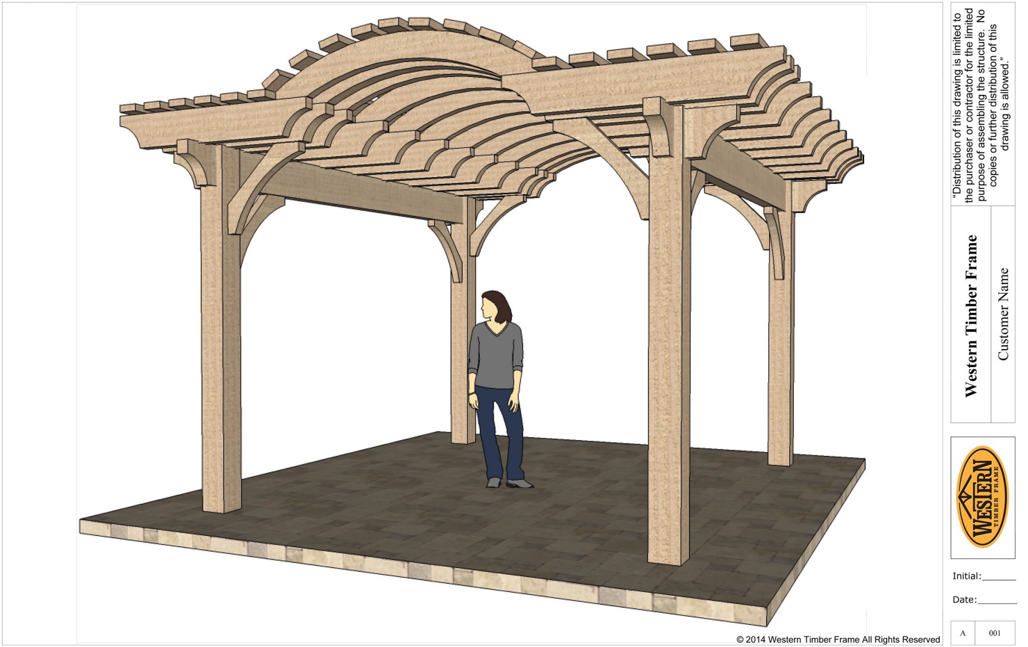 Up & Coming 16' x 16' Timber Frame Barrel Top Pergola Kit.