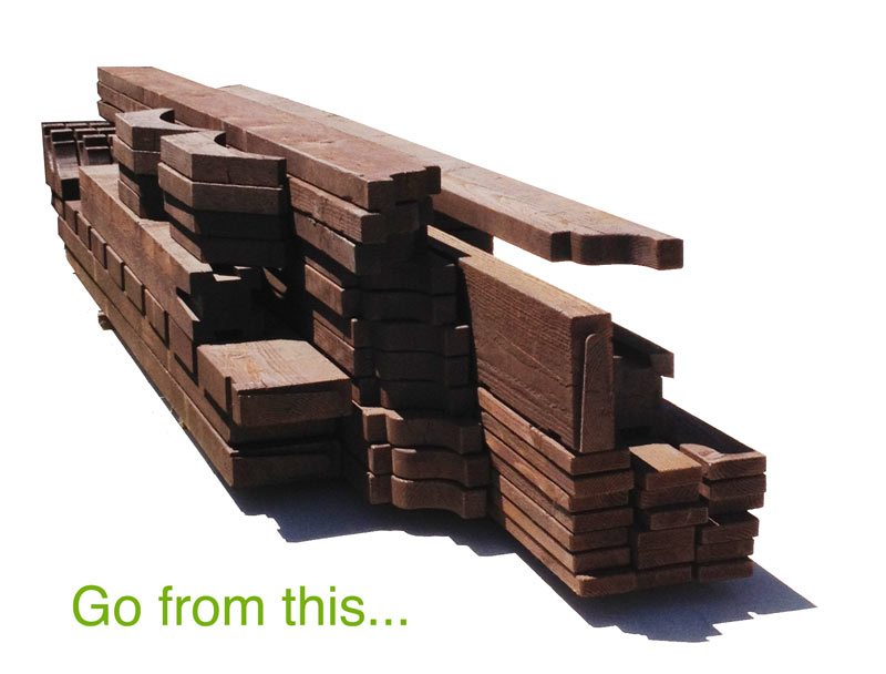 pergola-kit-before dovetailed pre-cut pre-drilled timber frame pergola kit