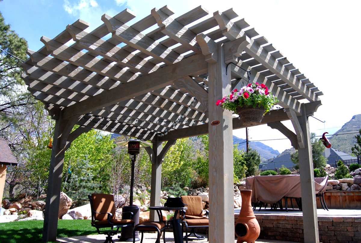Bowen-pergola-chiminea12x16 chiminea-fire pot pergola shade