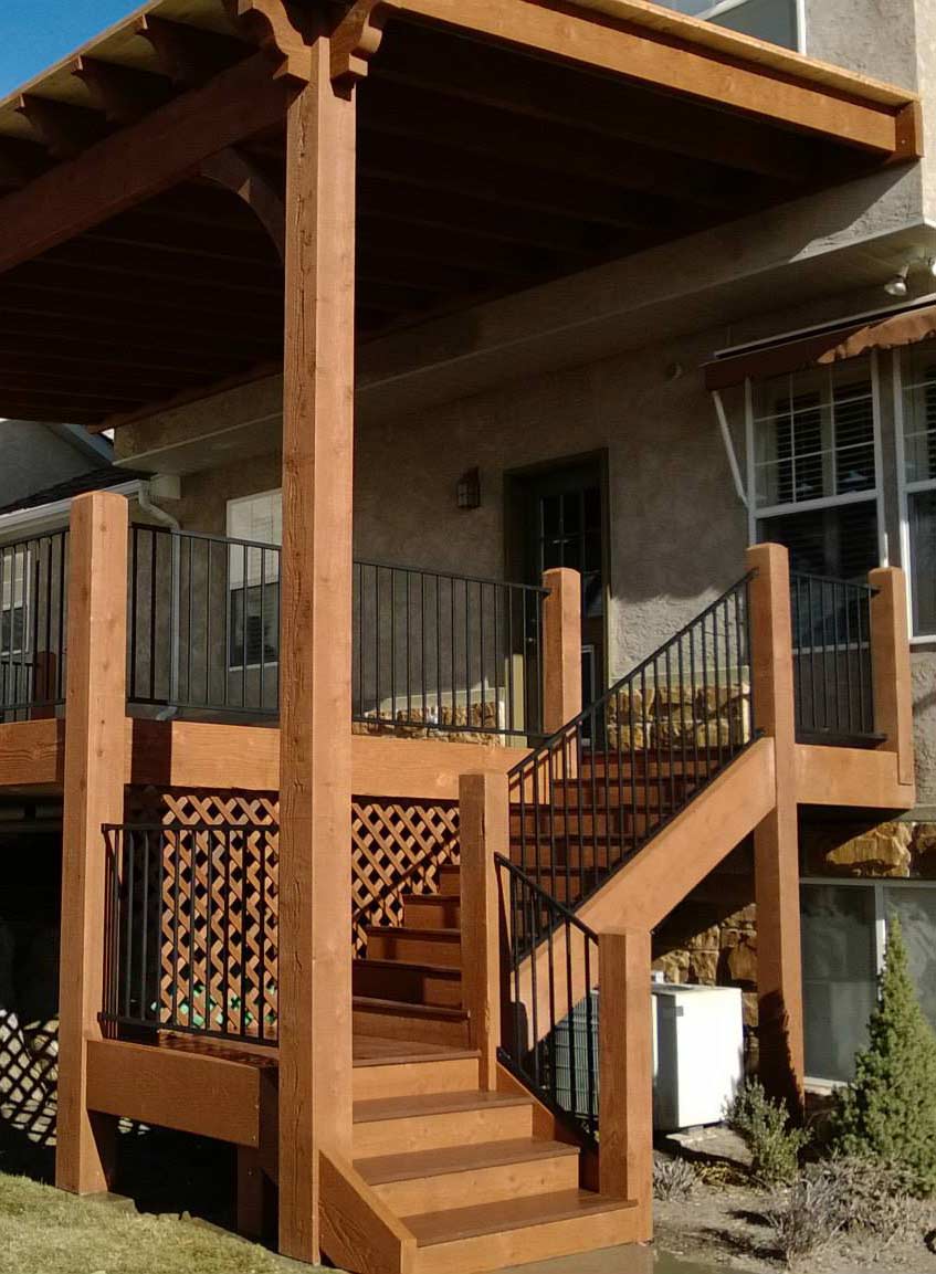 porch deck steps pergola