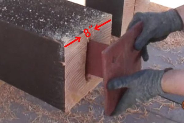 knife-plate-insert pergola post knife plate