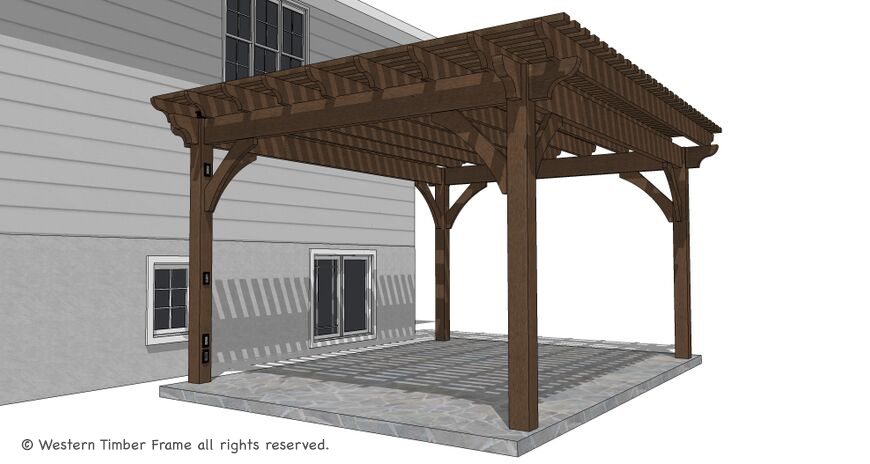 14' x 18' Timber Frame DIY Pergola Kit Replaces Wood ...