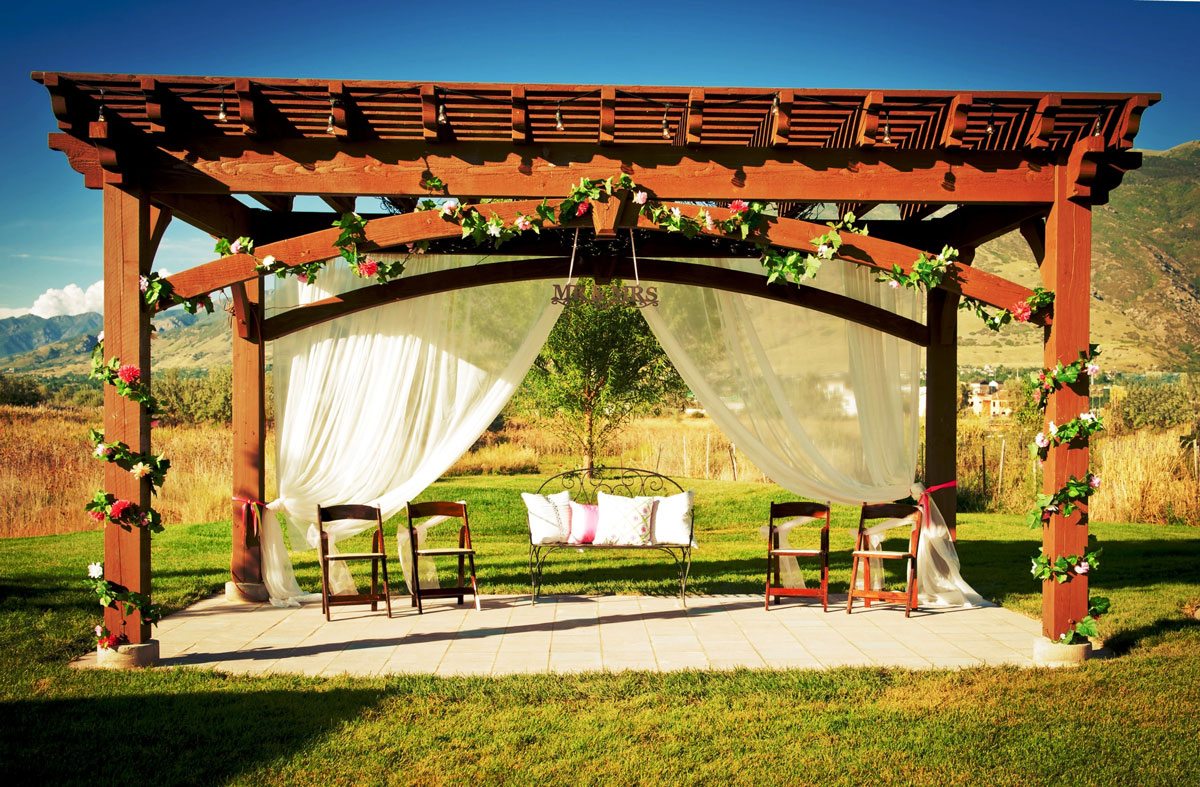 wedding reception pergola