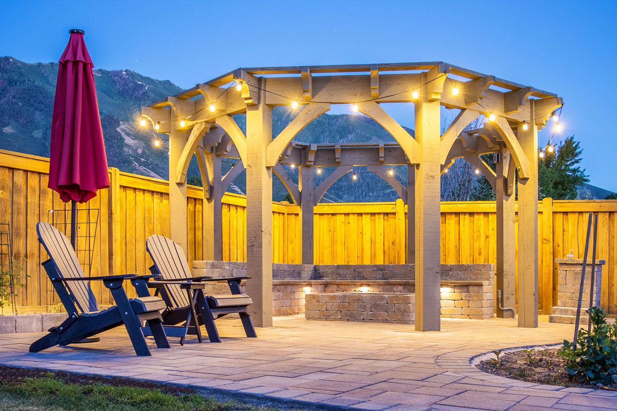 Miller-octagonal-timber-frame-trellis octagonal fire pit trellis