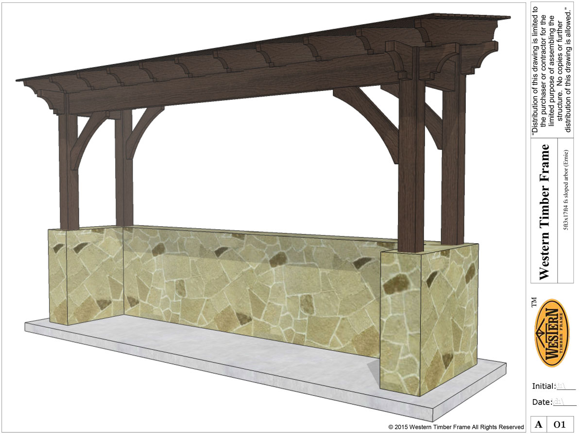 Conrad5ft3x17ft4-sloped-arbor-shed-roof shed roof arbor