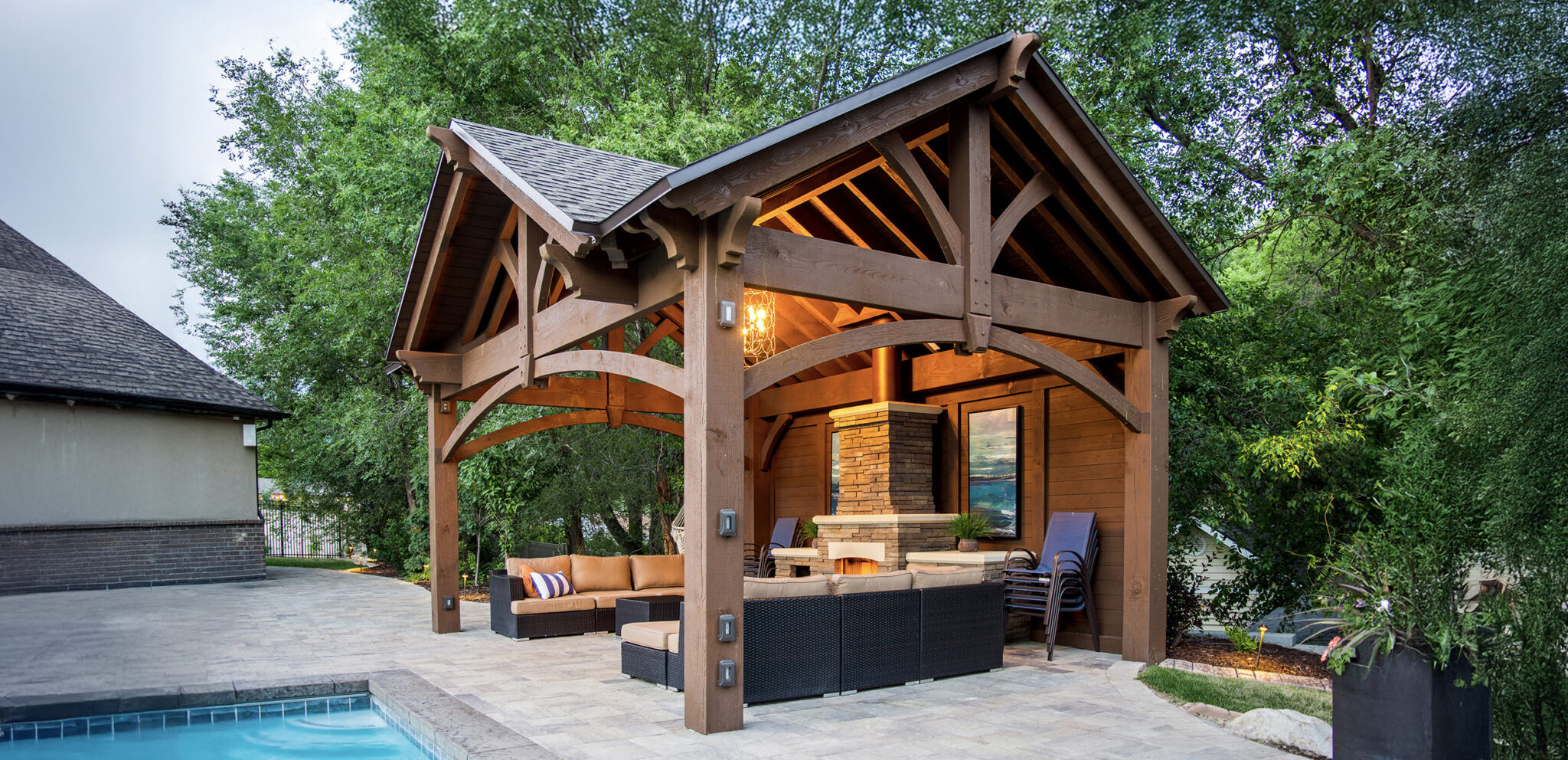 Timber Frame Pavilion in Westport, CT | Outdoor Living