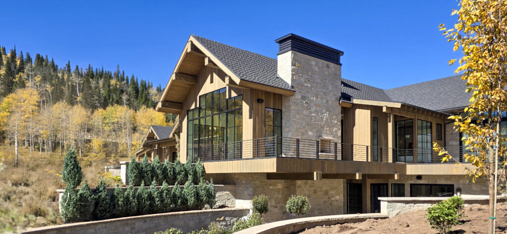 Western Timber Frame™ handcrafted timber frame luxury home featuring exposed heavy timbers and natural wood craftsmanship