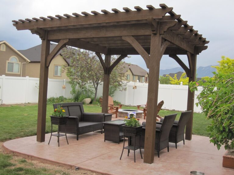 Curry Residence Timber Frame Pergola Kit Installation – Before & After